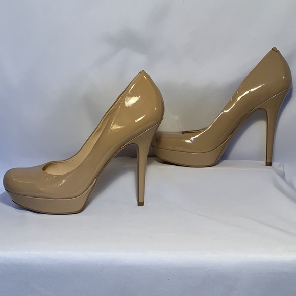 Jessica Simpson nude Heels stiletto platform pumps patent leather size 10 - Picture 2 of 11